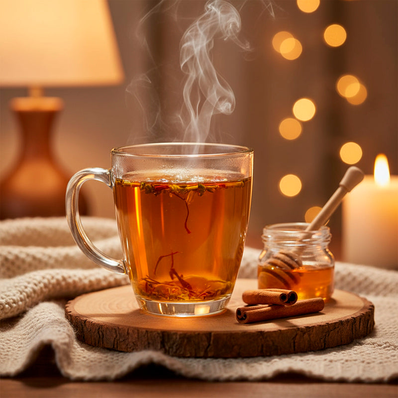 Glass Tea Cup Set (6PC) – 260ML Rounded Clear Glass Cups with Handle