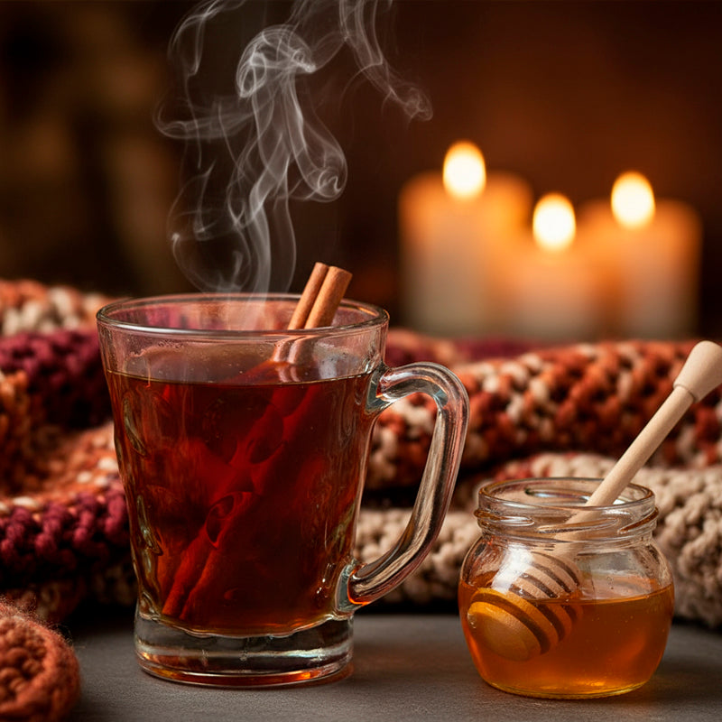 Glass Tea Cup Set (6PC) – 230ML Bubble-Pattern Clear Glass Cups with Handle