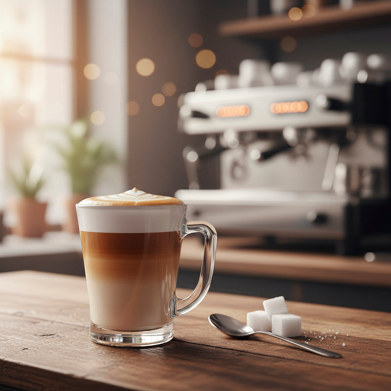 Glass Tea Cup Set (6PC) – 230ML Tapered Clear Glass Cups with Handle