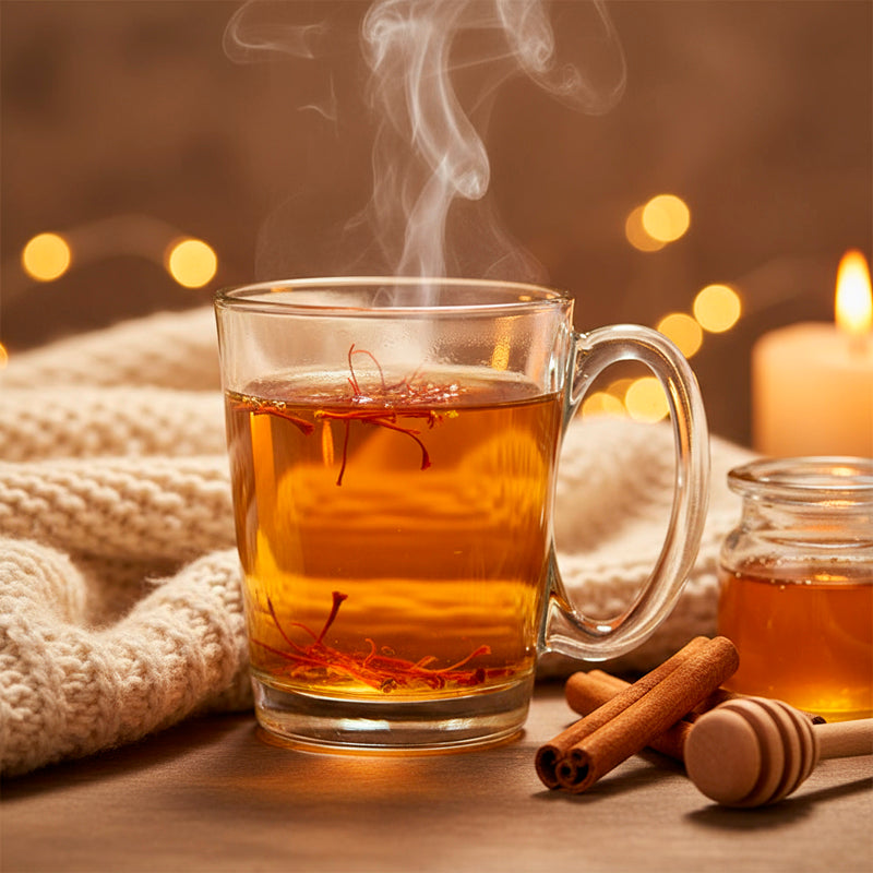 Glass Tea Cup Set (6PC) – 300ML Clear Glass Cups with Handle