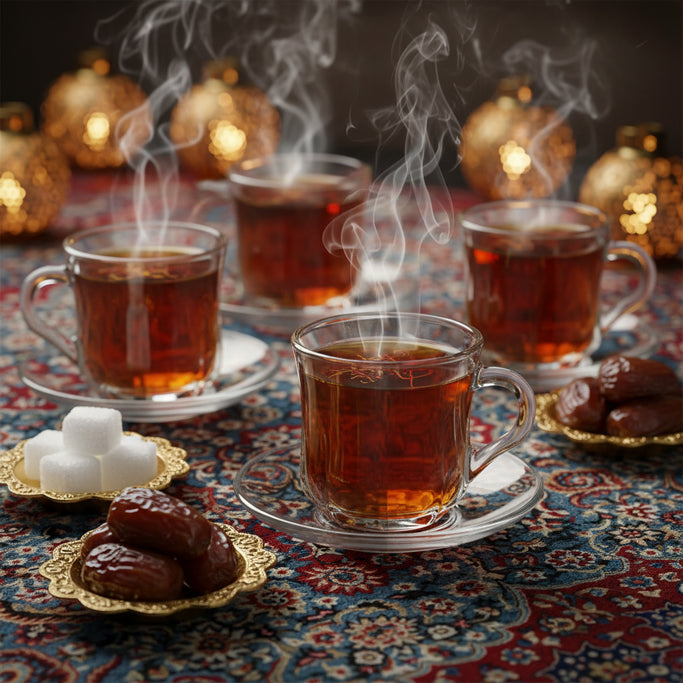 Glass Tea Cup & Saucer Set (6PC) – 180ML Clear Glass Cups with Matching Saucers